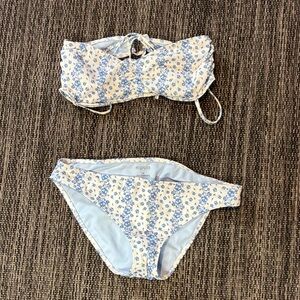 Hollister Blue and White Bikini Set
